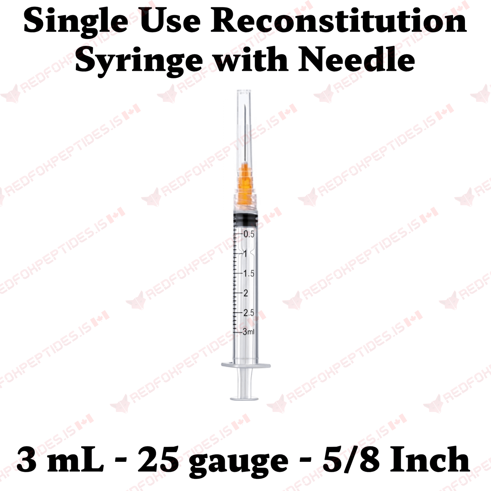 peptide reconstitution syringe