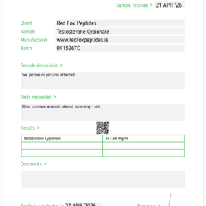 Alternative view of Testosterone Cypionate – 250 mg/mL – 10 mL