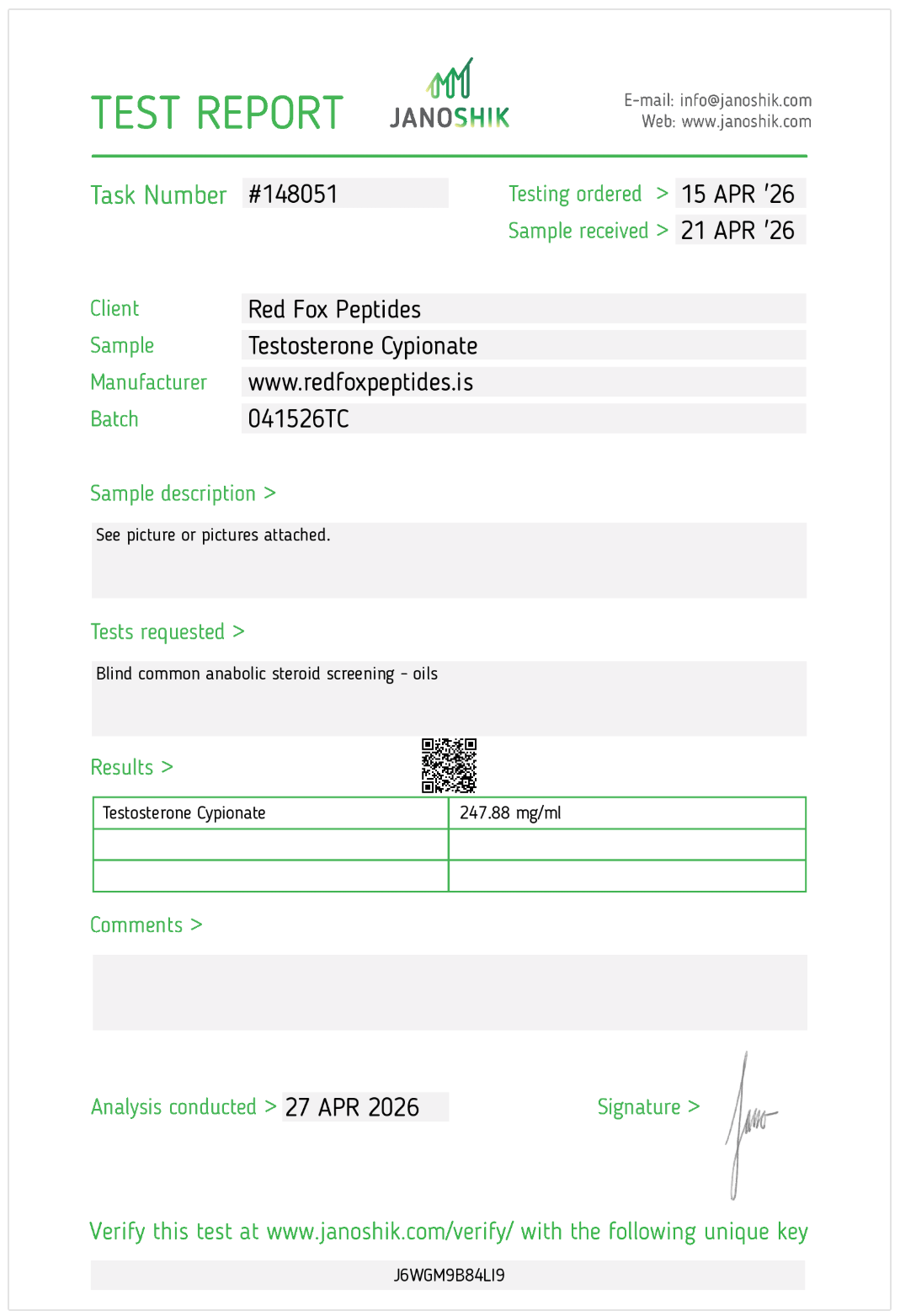 Testosterone Cypionate – 250 mg/mL – 10 mL - Image 2
